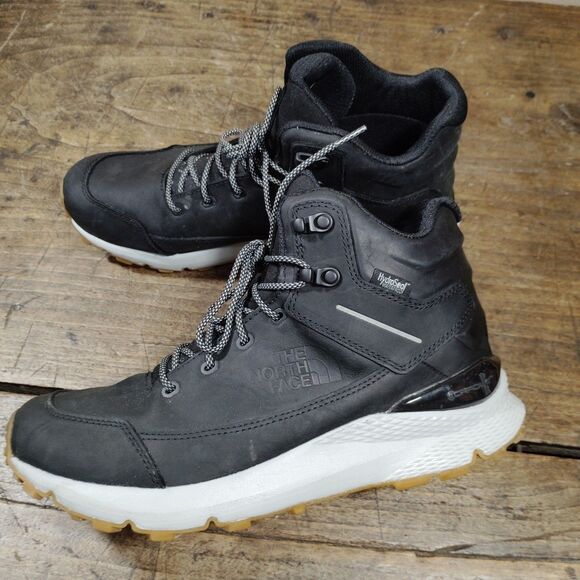 North Face Sz 9 Boots Ankle Shoes Vals Mid Leather Water Proof Black *READ - Picture 1 of 10